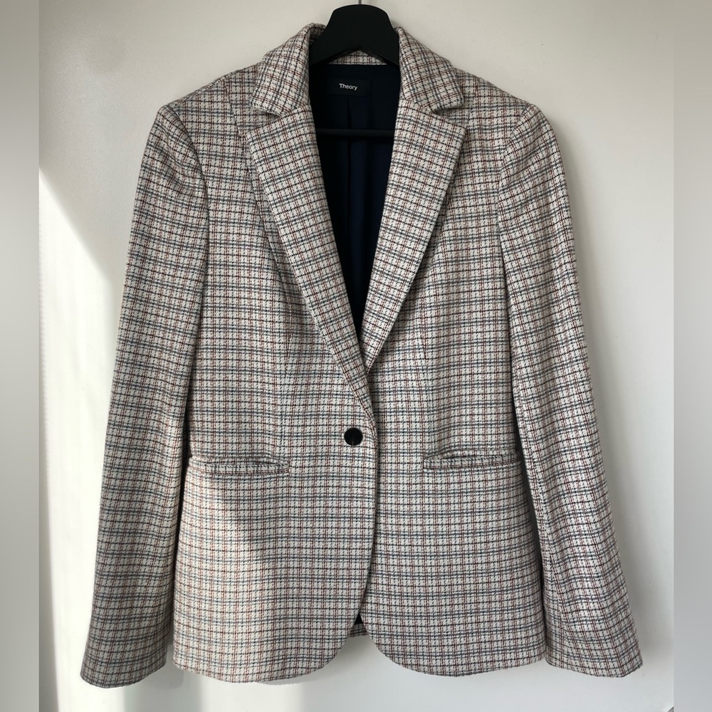 Theory Riding Blazor Multi Grid Knit Size 0 - image 1